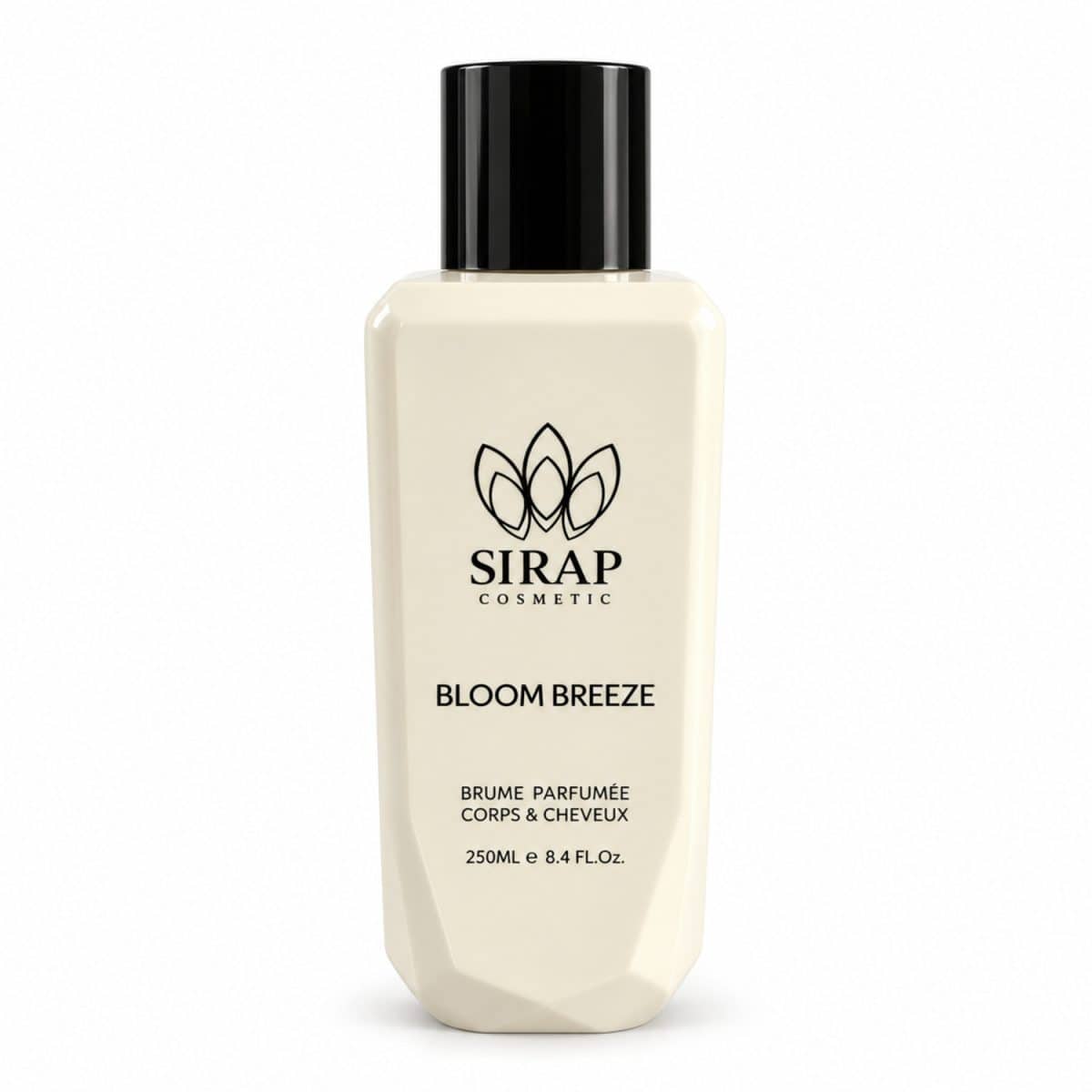 Bruma argelina Bloom Breeze de Sirap Cosmetics, de 250 ml, sobre fondo blanco