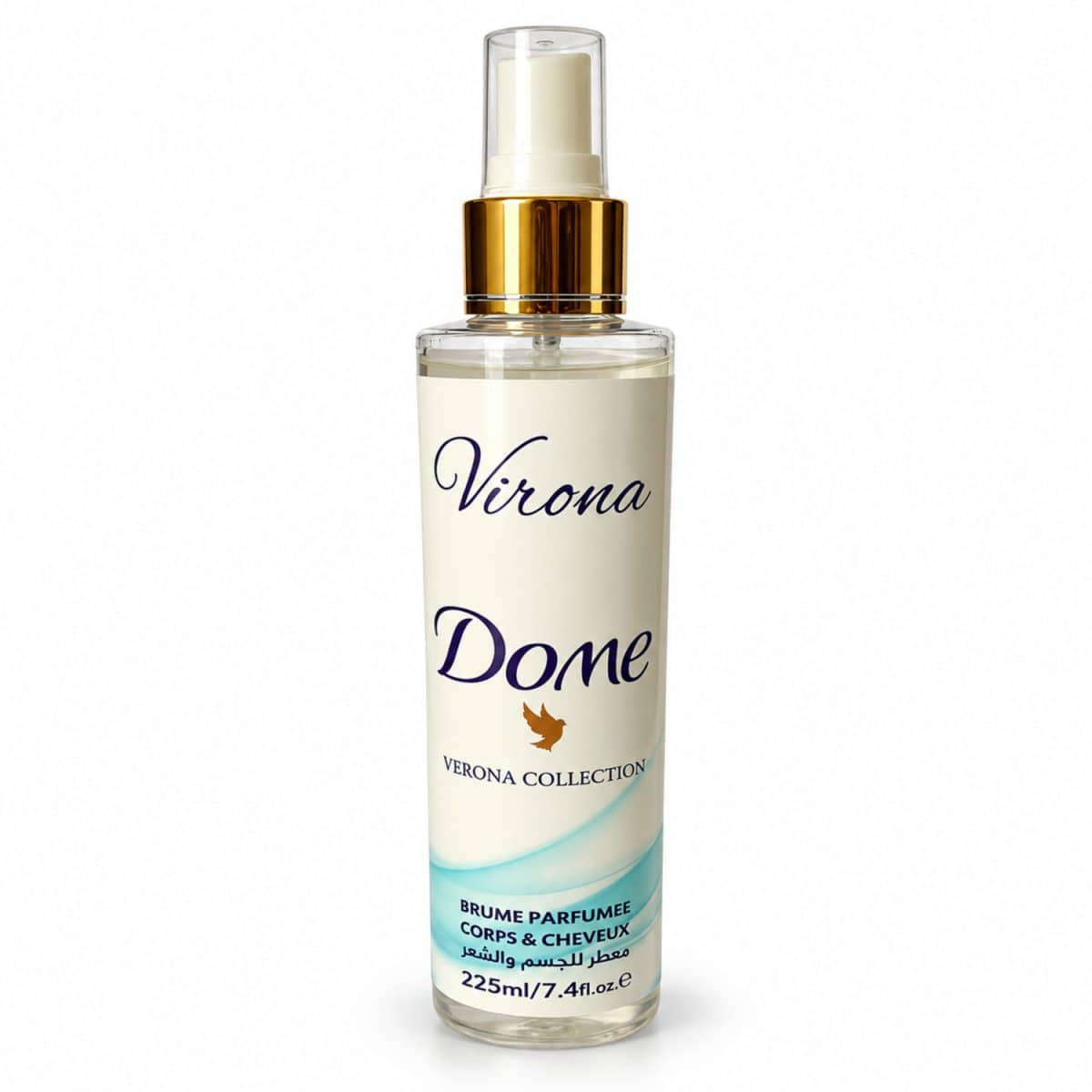 Bruma perfumada argelina «Dome» para cuerpo y cabello, 225 ml, sobre fondo blanco