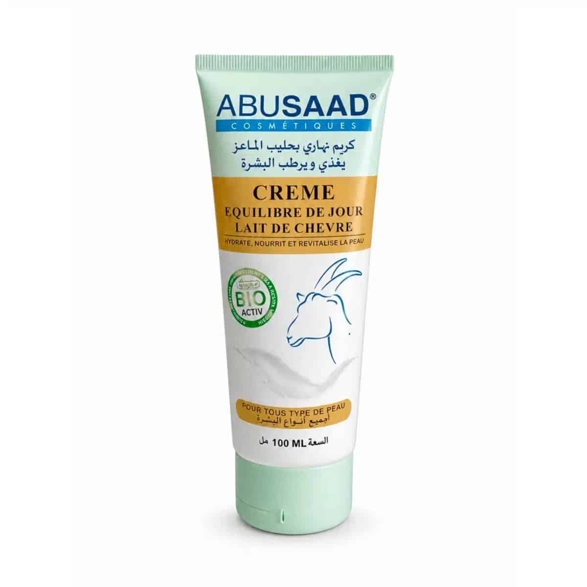Crema de día con leche de cabra Abu Saad – 100 ml, sobre fondo blanco