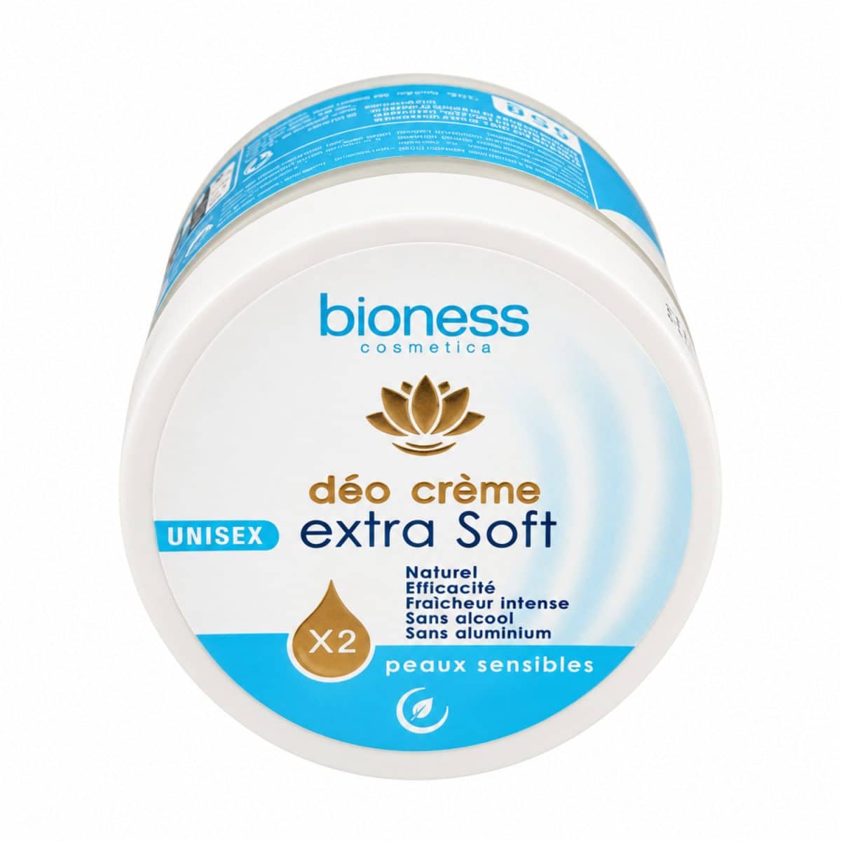 Desodorante en crema Extra Soft de Bioness – 45 g – tarro sobre fondo blanco